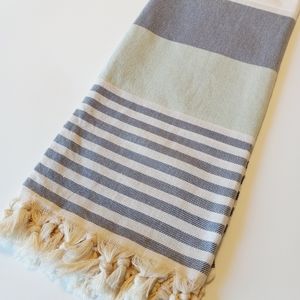 Turkish Cotton Large Towel Cabana StripeBlue White Green Bath Beach House Decor